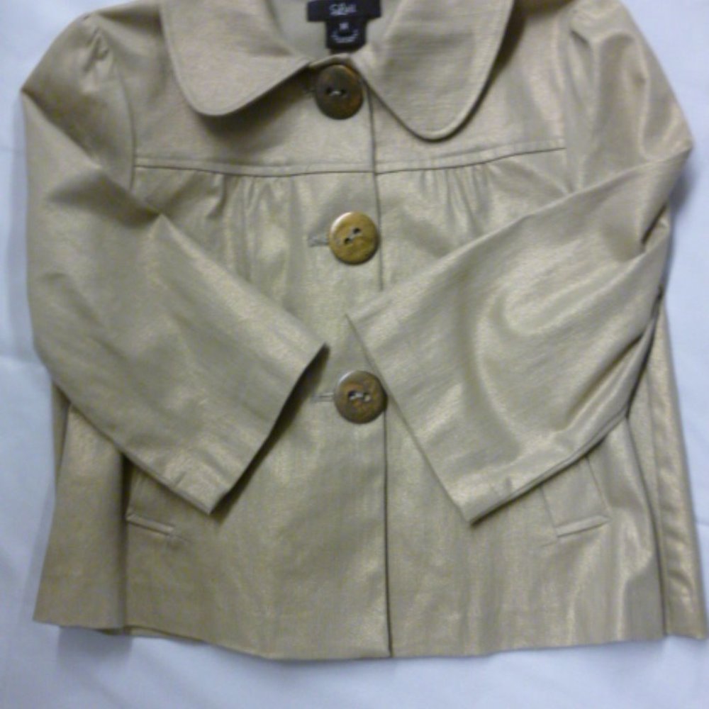 Luii Ladies Gold Metallic Denim Jacket  Size M